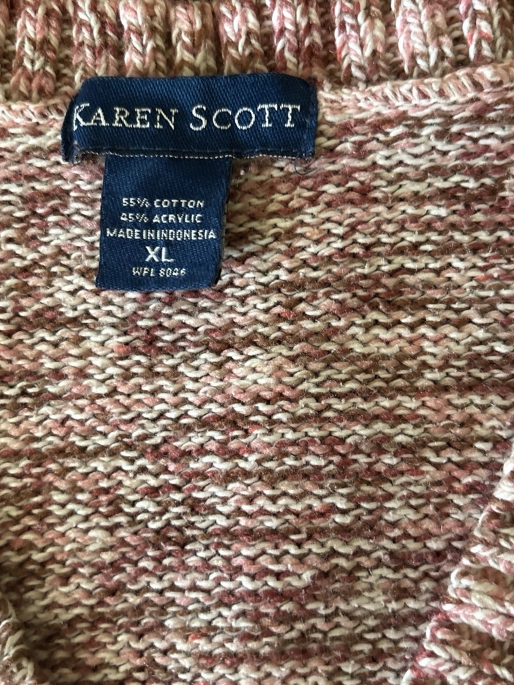 Kendra Scott Pink and Cream Marled Knit Sweater